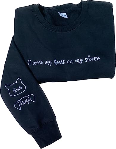 Custom Dog Embroidered Shirt, Custom Dog Ears Crewneck, Dog Lover Shirt, Dog Mama Shirt, Custom Pet Shirt, Personalized Embroidered Shirt