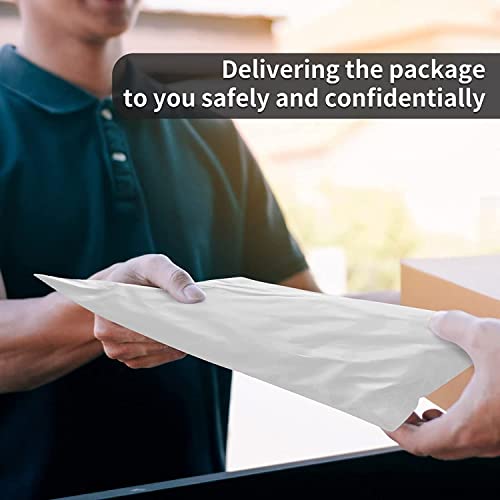 Image of Securement Tamper Proof Plastic Courier Bag /Polybag with Pod for Packing - 50 Microns Ecommerce Packaging, Envelopes, Pouches & Covers - Tear-resistant Stretchable Secure Shipping, 8 x 10 Inch, White and Black, Pack of 100