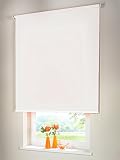Easy-Shadow Hochwertiges Sichtschutzrollo Mittelzugrollo Springrollo Rollo Verdunkelung 45 x 120 cm / 45x120 cm weiss // Maßanfertigung
