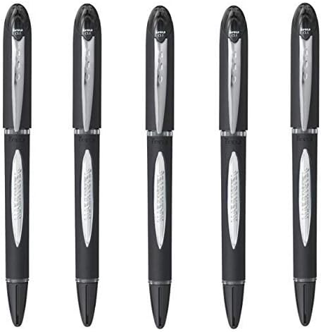 UNI- BALL JET STREAM SX-210 1.0 MM ROLLER BALL PENS IN 4 COLOURS PACK OF 5 BLACK