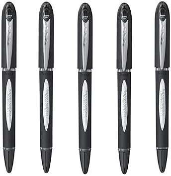UNI- BALL JET STREAM SX-210 1.0 MM ROLLER BALL PENS IN 4 COLOURS PACK OF 5 BLACK