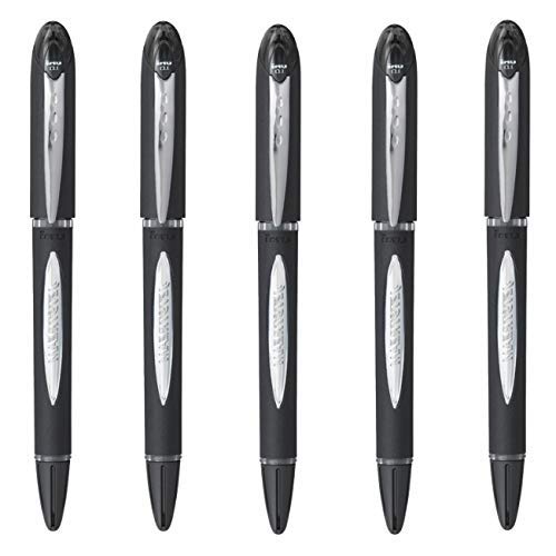 UNI- BALL JET STREAM SX-210 1.0 MM ROLLER BALL PENS IN 4 COLOURS (PACK OF 5) (BLACK)