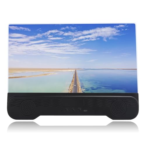 Dpofirs 14 Pulgadas Lupa de Pantalla con Altavoz Incorporado para Teléfonos, Mini HD Amplificador de Pantallla Porátil con Soporte para Celulares, Amplificador de Video y Imagen para Móviles