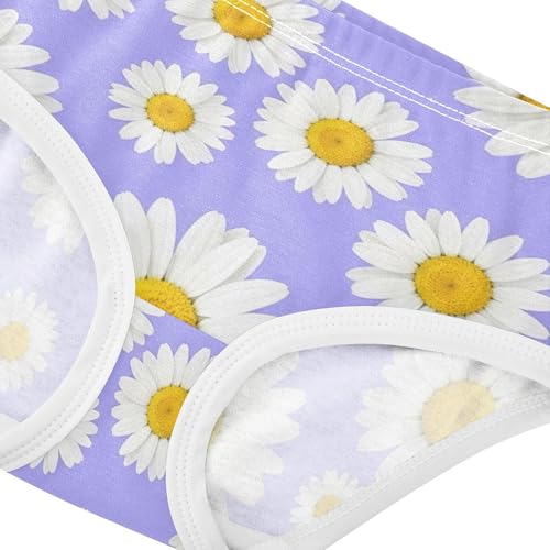 White Daisies Yellow Purple Girls Underwear Toddlers 2t Cotton Panties for Girl Print Underpants Briefs4