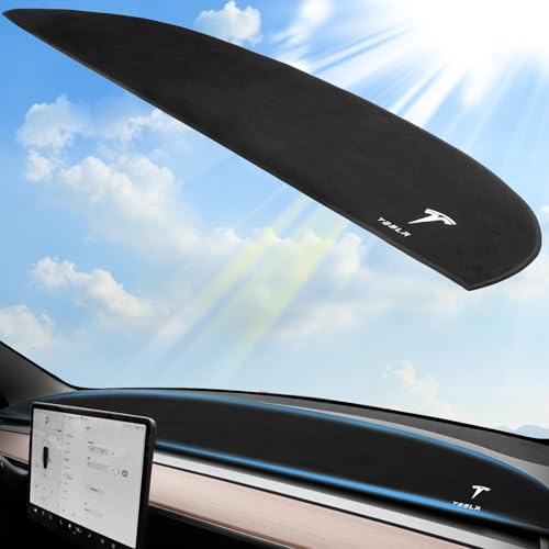 2025 Dashboard Cover for Tesla Model Y Dashboard and Glare Protectionnot fit for Model Y Juniper 2025 (Model Y White Logo 2021-2024)