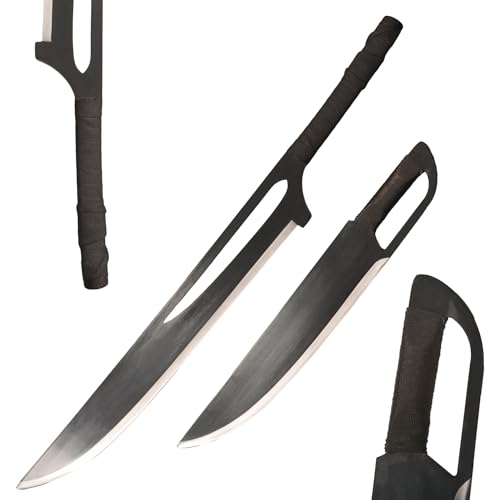 COSWOR Metal Anime Sword Two Piece Set Zangetsu Dual Swords for Cosplay Collection