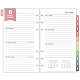 2026 Weekly & Monthly Planner Refills for A6 6-Ring Binders, Jan 2026 - Dec 2026, Forvencer 6-Hole Punched Planner Inserts with Colorful Monthly Tabs, Pocket Calendar Organizers, 3-3/4' x 6-3/4'