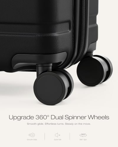 Image of Coolife Luggage Set, Lightweight Durable Hardshell, 3 piece, Black new | Upgraded Polycarbonate Shell Suitcase,360 Spinner Double Wheels,Expandable(20''only),Tsa Lock,Aluminum Handle,Nested Design