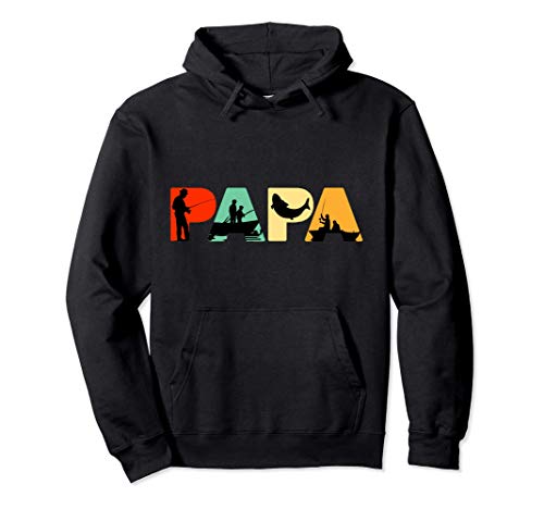 Papa pêcheur rétro, papa pêcheur fier Sweat à Capuche