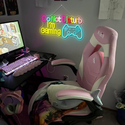 Image of Do Not Disturb I AM Gaming Neon Sign Bright Large Colored Dimmable LED Headset Gamer Light and USB Powered Headphone Light Up Game Signs for Game Zone Video Room Boys' Bedroom Wall Decor