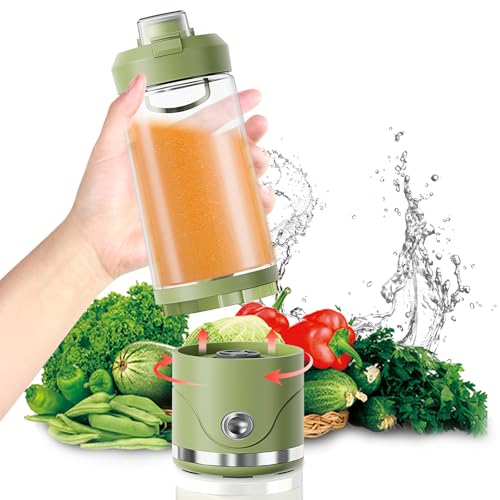 Batidora eléctrica portátil C71A con vaso mezclador de 650 ml y tapa a prueba de fugas, recargable, extraíble, mezcla de un toque para batidos, batidos, zumos y zumos de verduras