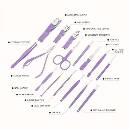 Image of Premium Nail Clipper Kit - Stainless Steel Manicure & Pedicure Set - Nail Care Tools for Hand & Feet - Includes Clippers, Cuticle Trimmers, File, Tweezers for Facial, Hand & Foot Care