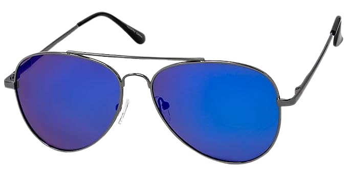 Colored Aviator Sunglasses, Colored Polarized Lens, Sun Protection, Military Glasses with Metal Frame, Polarized with UV Protection, Colorful Lens, American Military Style with Hard Case Included