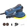 Meizuishi Ponceuse Excentrique Électrique 150mm (360W, Orbitale Ø5.0mm, 4000-10000tr/min, 7 Vitesses) - Faibles Vibrations avec Aspiration - Pour Bois, Métal et Carrosserie