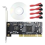 POFET Pci SATA Card, 4-Port Hard Disk Expansion Card Cable Support RAID 0 RAID 1 RAID 5 RAID 0+1 mode Support JBOD with Connecting