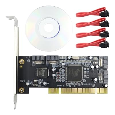 POFET Tarjeta de expansión de Disco Duro Pci SATA de 4 Puertos, Cable Compatible con Raid 0, Raid 1, Raid 5, Modo Raid 0+1, Compatible con JBOD con conexión | Ya disponible en tu tienda friki favorita! En mundofriki.es!