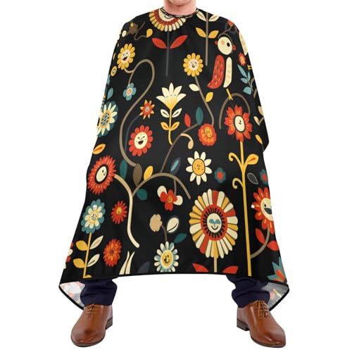 Kigai Bird Flowers Hair Cutting Cape for Men & Women Waterproof Barber Cape Professional Hairdressing Salon Styling Apron with Adjustable Closure Snap