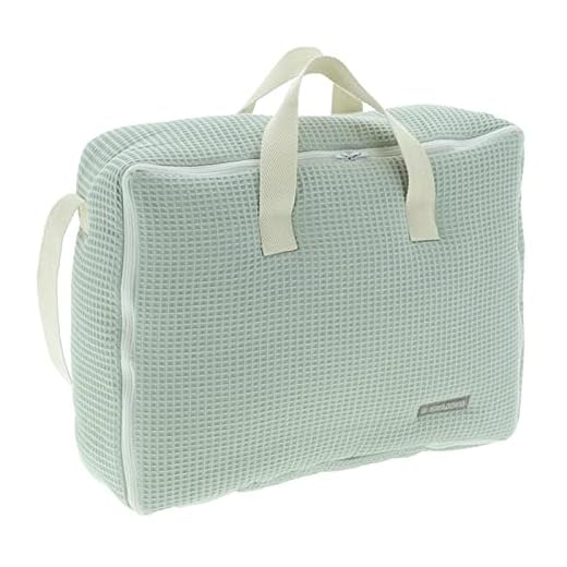 MIMUSELINA Maleta Hospital bebé. Maleta Tela Nacimiento del bebés. Bolso Maternidad. Maleta Hospital recién Nacido. Maletas de Viaje. Bolsa Viaje niños. Maleta Fin de Semana Mediana (Menta)
