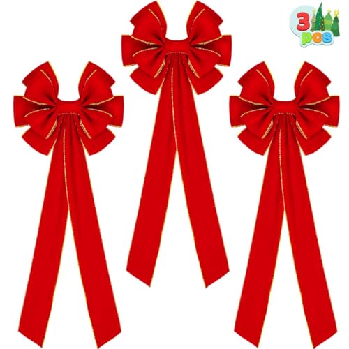Weihnachtsschleifen für Draußen 14 JOYIN 3 große rote Samt-Weihnachtsschleifen, 77,9 cm lang und 26,9 cm...