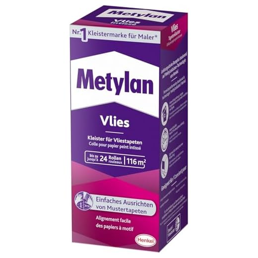 Metylan Vlies, Tapetenkleister für Vliestapeten mit glatter oder strukturierter Rückseite, einfach zu verwendender Tapetenkleister, Kleister mit hoher Ergiebigkeit, 1x720g