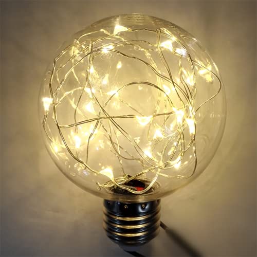G95 Vintage Edison Bulb LED Warm White Firework Light Bulb E27 Base 3W 300LM Antique Filament Globe Spiral Design LED Lights for Home Festival Decorative (Warm White)