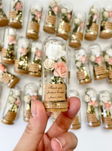 TENWEL 10 pièces faveurs de mariage pour les invités, faveurs de mariage, dôme en verre, cloche en verre, faveurs personnalisées