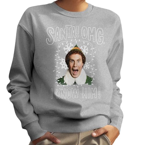 Elf Omg Santa I Know Him Adult and Kids Sized Crewneck Sweater