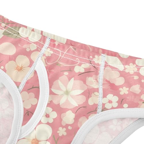 KLL Pink Pattern and Flowers Toddler Boy Cotton Athletic Underwear Breathable Children Panties4