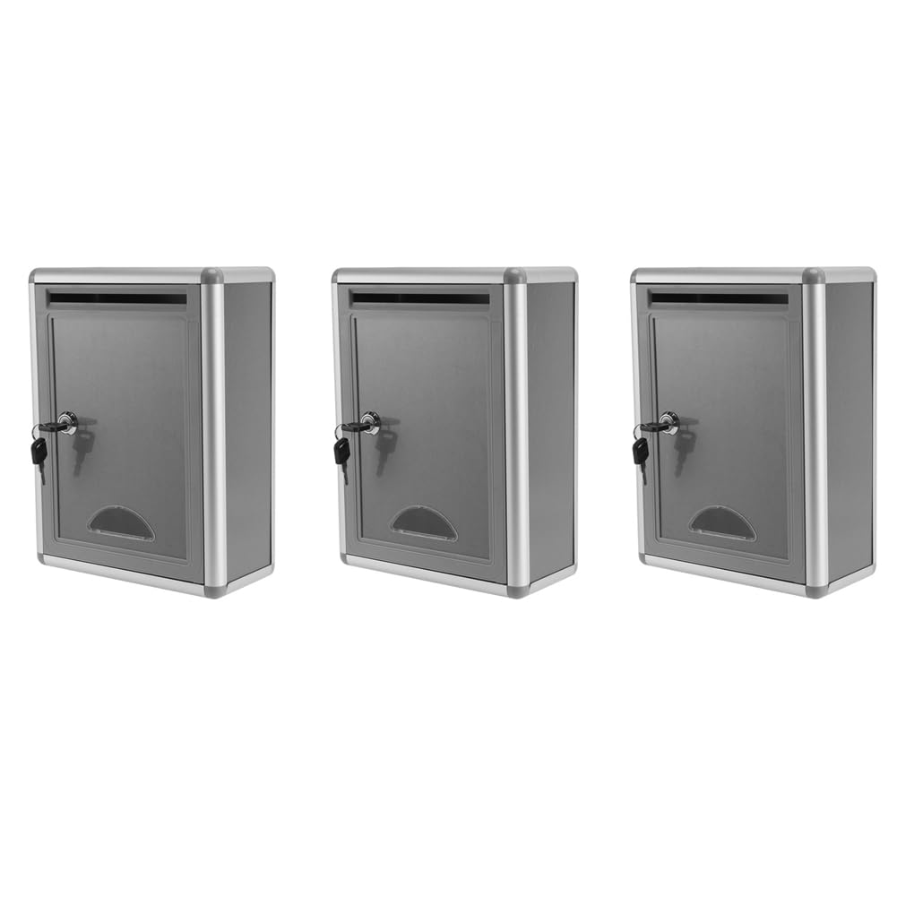 Jnchdghwa 3X Vintage Lockable Secure Mail Letter Post Box Mailbox Post Box for Home Garden Ornament Decor