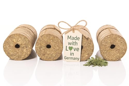 LAX Wiesenprodukte - Bloques de alfalfa con agujero para caballos, recarga para cuerda de juego, alimentos saludables 100 % alfalfa (3 kg, alfalfa)