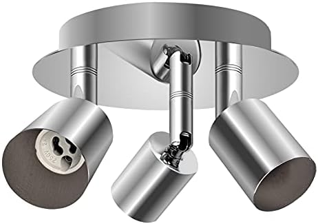 Klarlight Ceiling Light Fitting, Elfeland 3 Way GU10 Pendant Light Ceiling Spotlight Rotatable3X GU10 Ceiling Spotlight Bases Angle Adjustable (Without GU10 Bulbs)