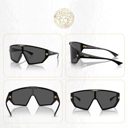 Versace VE4461 Shield Sunglasses for Men for Women +FREE SPARE Clip on Shield Lens +BUNDLE with ACCESSORY EYEWEAR KIT3