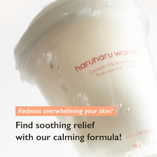 Image of HARUHARU wonder Centella 5% Niacinamide Radiance Gel Cream, Hydrating & Soothing, Ultra-Lightweight, Improves Skin Tone, Pore Minimizer, Oil Control, For All Skin Types, 90g