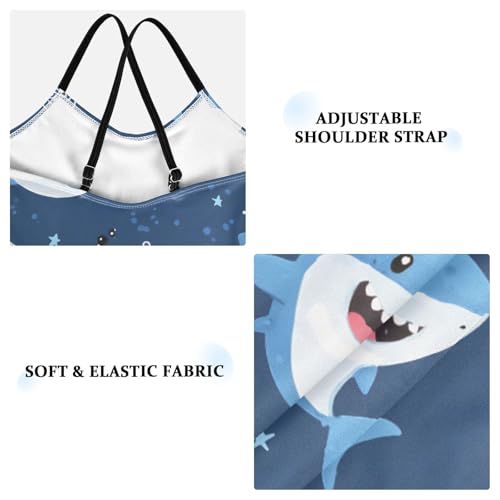 Cute Shark Pattern Girls One Piece Swimsuits Summer Quick Dry Beach Bathing Suit4