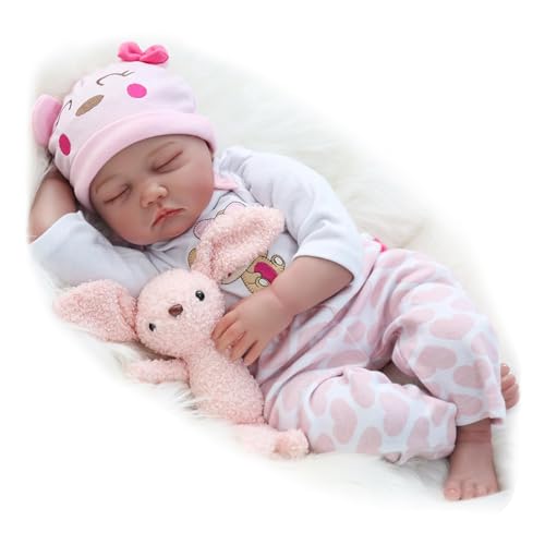 ZIYIUI 22 Pulgadas 55 Cm Muñecas Bebé Reborn Silicone Suave Dormido Niña Realístico Regalo Cumpleaños