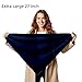 Junvena Large Bandanas 27 inch Solid Color 100% Cotton Thin and Soft XL Headband Bandannas(Navy Single)