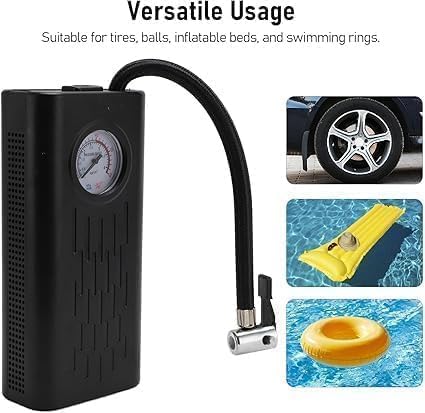 Image of TRENDING Portable Air Compressor Tire Inflator, Wireless Car Tyre Air Pump with Digital Pressure Gauge, USB Rechargeable Air Compressor for Car Bike Motorcycle Ball