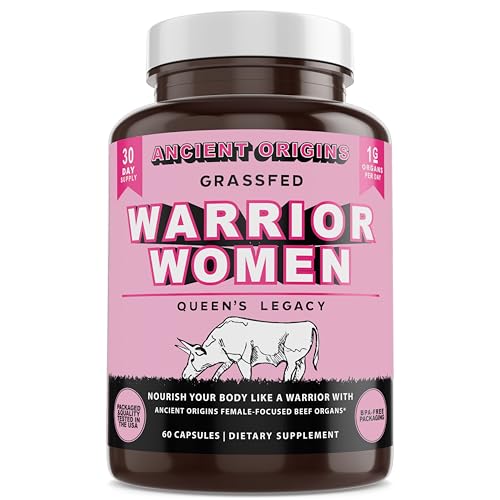 Female-Optimized Beef Organ Superfood Supplement (Beef Heart, Liver, Colostrom & 4 More) - 100% Grass Fed, Pasture Raised Cattle - Balance Hormones, Energy, & More for Women, (60 capsules 500 mg each)