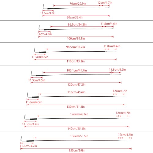 WORLDMOTOP 89,9 cm 99,1 cm 109,2 cm 119,4 cm 129,5 cm 139,7 cm 149,9 cm Cabo de acelerador compatíve