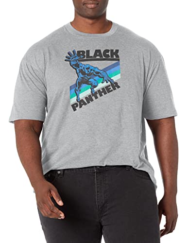T-shirt Black Panther 5XL haut manches courtes Marvel gris chiné grand format