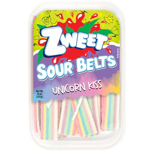 Zweet Sour Unicorn Kiss Belts - 10 oz Tub miniatura 1
