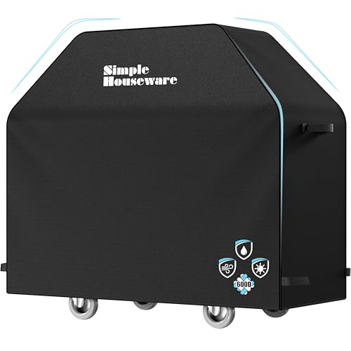 Best Grill Covers Reviews Simple Houseware 58 in. Heavy-Duty BBQ Gas Grill Cover, 600D Polyester Waterproof, Weather-Resistant