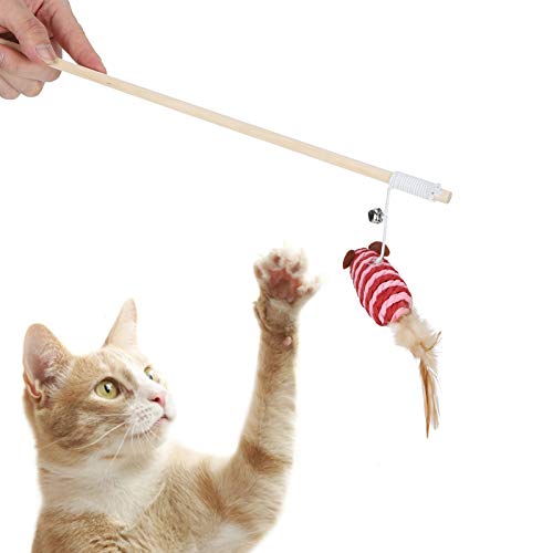 Brinquedo de varinha de gato, brinquedo de provocação de gato de madeira Gato de provocação de madei
