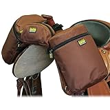 TrailMax Horn Satteltasche & Pommel Pocket Satteltasche Combo; Horn & Pommel Satteltasche Combo für Pferde; Satteltaschen für Western & Endurance Satteltaschen; Trail Riding Saddle Bags; Braun