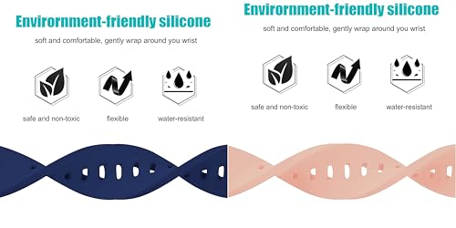 Image of ACM Pack of 2 Watch Strap Silicone Belt 20mm compatible with Inbase Urban Lyf M Smartwatch Casual Classic Band (Blue /Creame Pink)