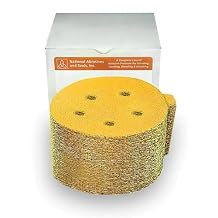 Carborundum / Norton Gold 58221 6 Inch PSA / Sticky 6 Hole Stack 60 Grit Sanding Discs - 50 Pack