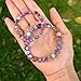 DOLLESS Mother Daughter Bracelets for Mama Me Matching Heart Mom Daughter Bracelets for Mother's Day Gift (Purple)
