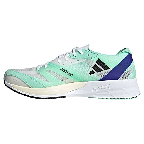 adidas Adizero Adios 7 M, Sneaker Homme, FTWR White/Core Black/Pulse Mint, 44 EU