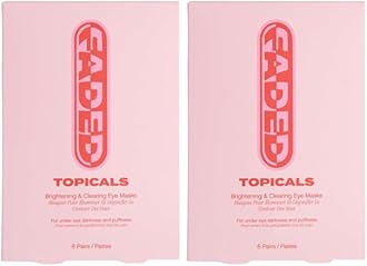 Faded Brightening Under Eye Masks | Patches to Depuff, Hydrate, Brighten and Cool | Reduce Dark Circles and Fine Lines | Contains Kojic Acid, Caffeine and Niacinamide (2 Sets of 6, 2 Pack)