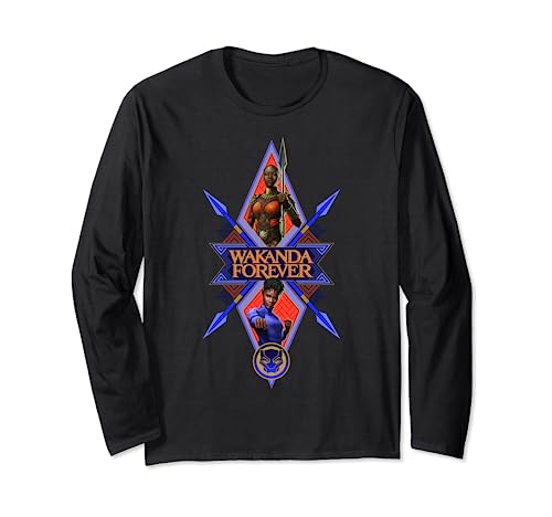 T-shirt manches longues Black Panther finition premium avec imprimé graphique Shuri et Okoye